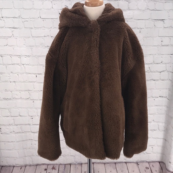 Zara Sherpa hooded coat size XS - Picture 3 of 12